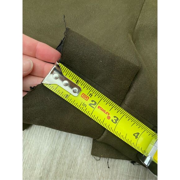 Zara Olive Green Skorts, Zipper Asymmetrical Moleskin Shorts, Size Large, MP $48 - Picture 5 of 8